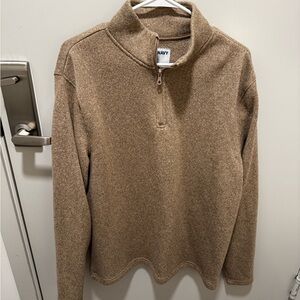 Old Navy Men's Quarter-Zip Sweater in Tan Heather